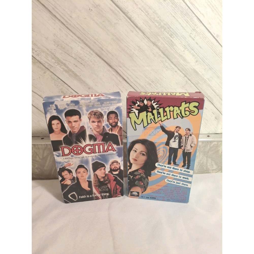Lot of 2 Kevin Smith VHS Tapes Mall Rats Dogma RARE HTF Comedy